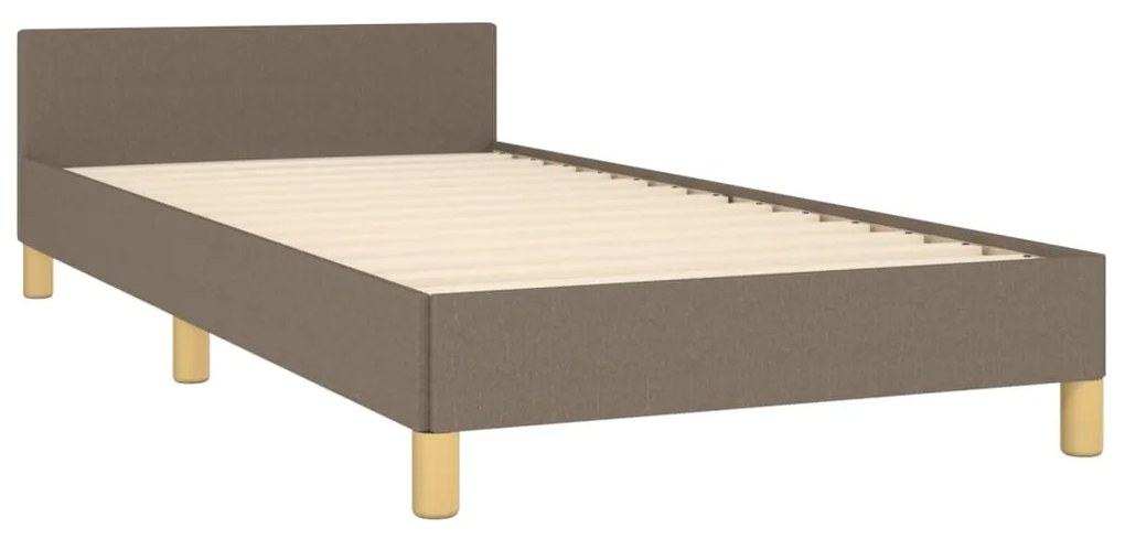 Estrutura cama cabeceira 80x200 cm tecido castanho-acinzentado