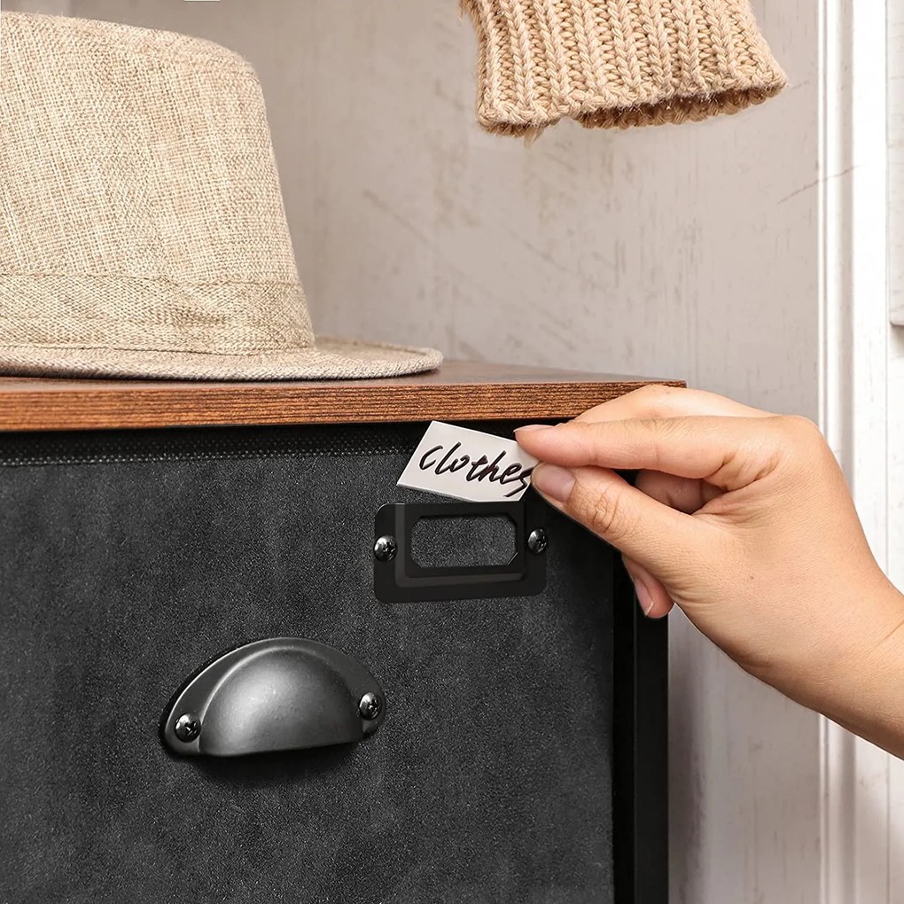 Cómoda com 8 gavetas 40 x 16 x 80 cm castanho vintage-preto