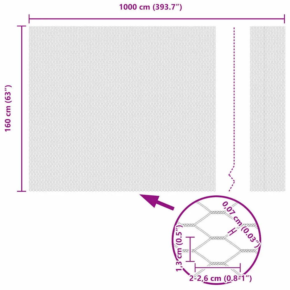 Cerca Hexagonal vidaXL Cinza 1,6x10 m Aço