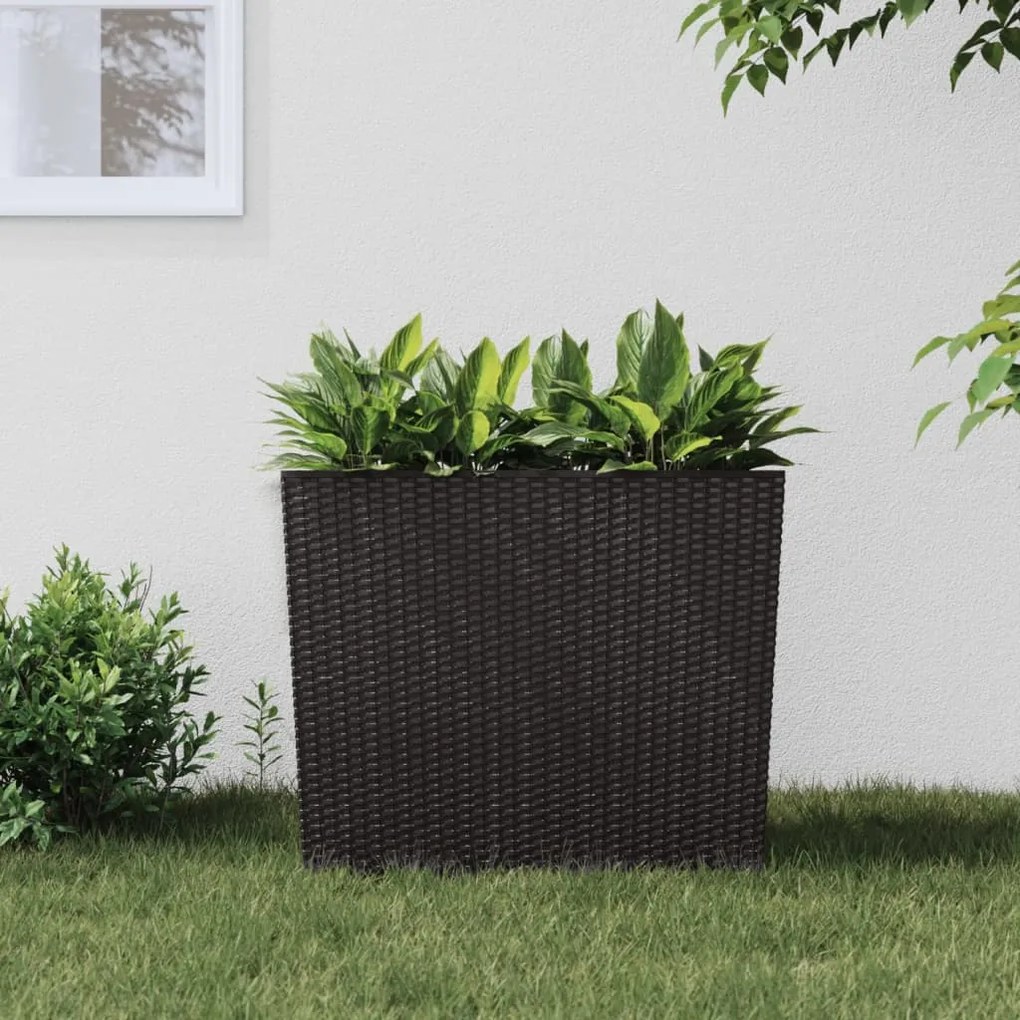 vidaXL Vaso com interior removível 12 / 44 L vime PP castanho