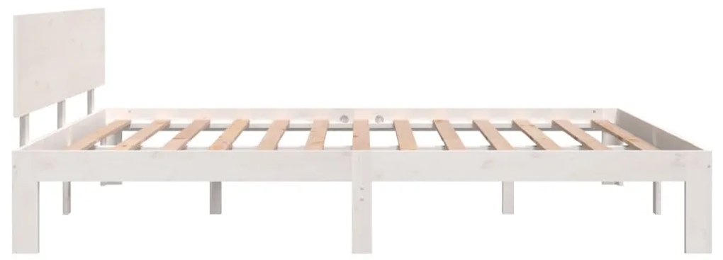 Estrutura de cama 160x200 cm pinho maciço branco