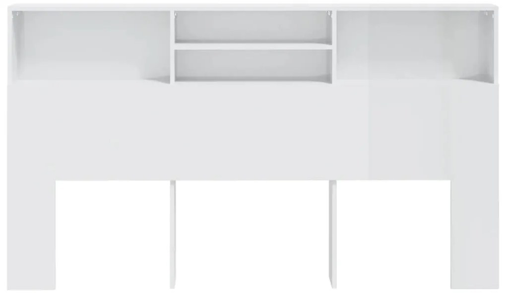 Armário de cabeceira 180x19x103,5 cm branco brilhante