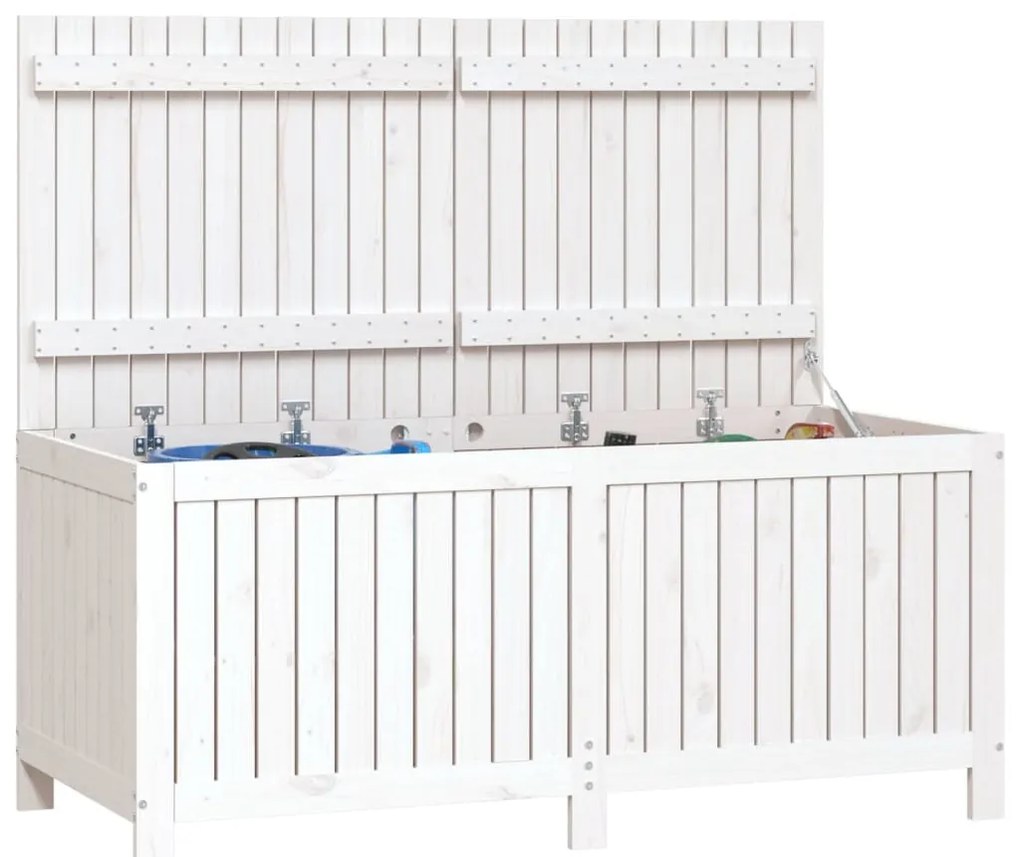 Caixa de arrumação jardim 147x68x64 cm pinho maciço branco