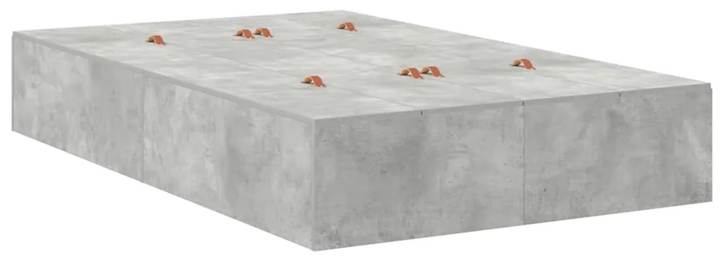 Cama com Armazenamento Cinza Concreto 120x200 cm