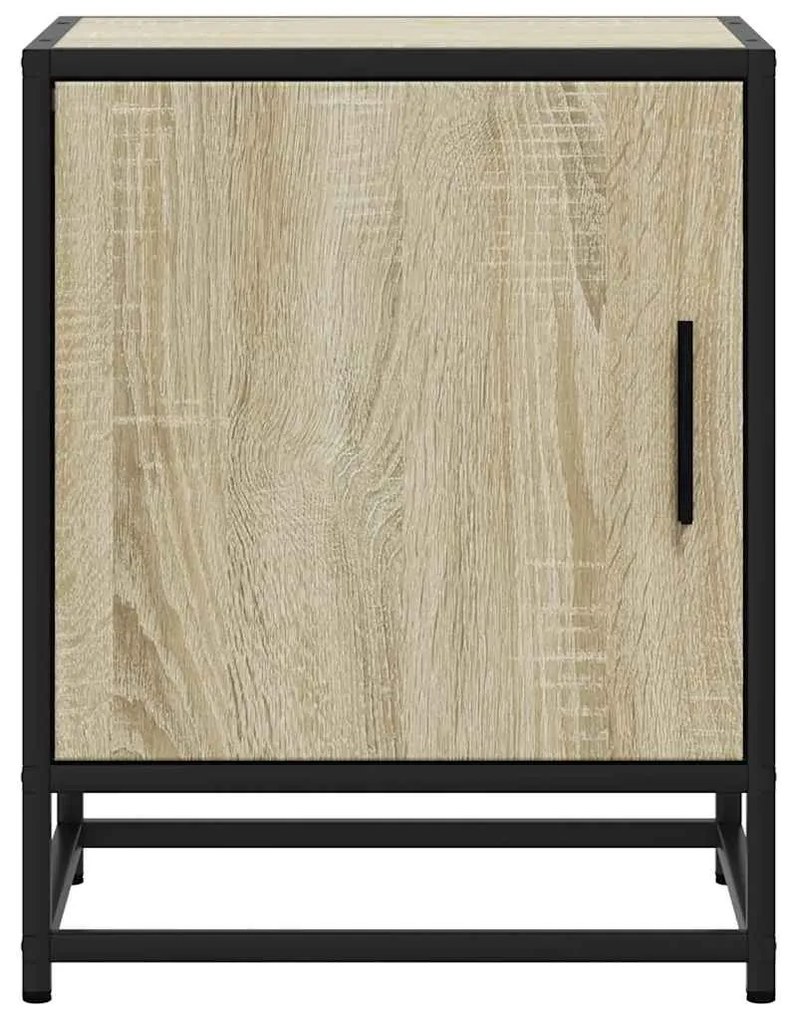 Mesa de cabeceira sonoma carvalho 40x31x50 cm madeira e metal