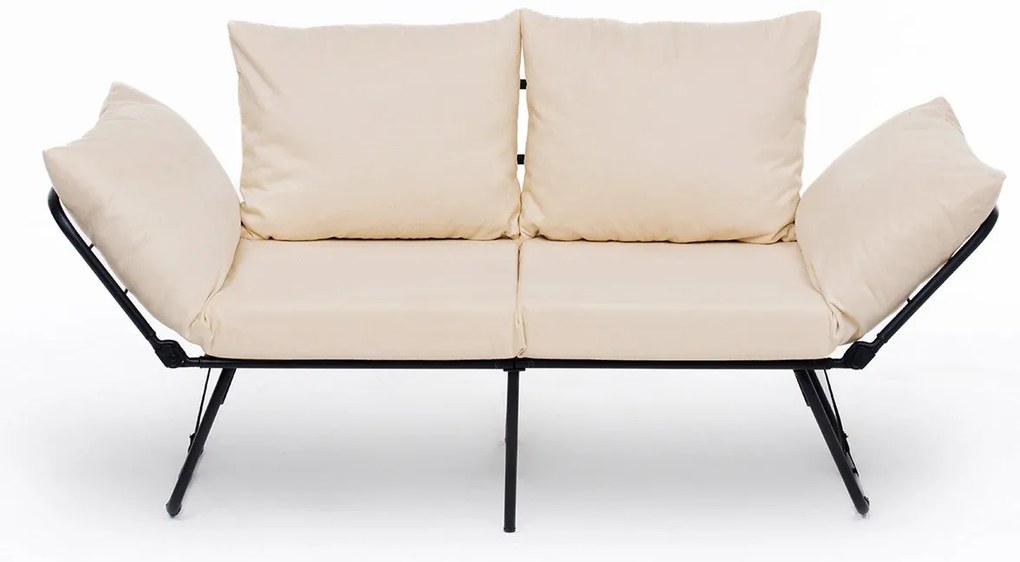 Sofá-Cama de 2 Lugares Viper – Creme Claro – 180x60 cm