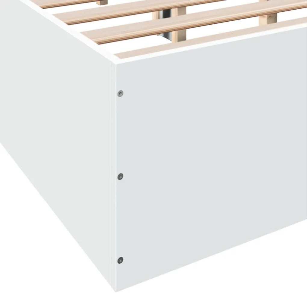 Estrutura de cama 120x190 cm derivados de madeira branco