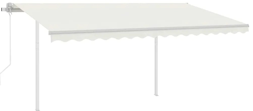 Toldo automático com LED e sensor de vento 4x3 m cor creme