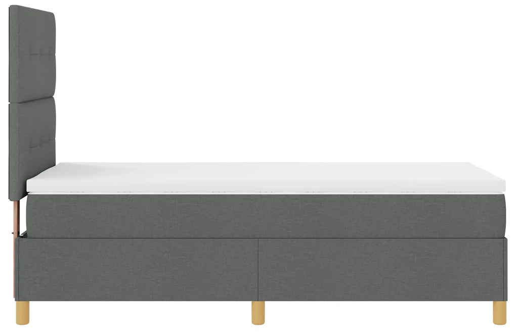 Cama Box com Colchão Cinza Escuro 90x200 cm Tecido