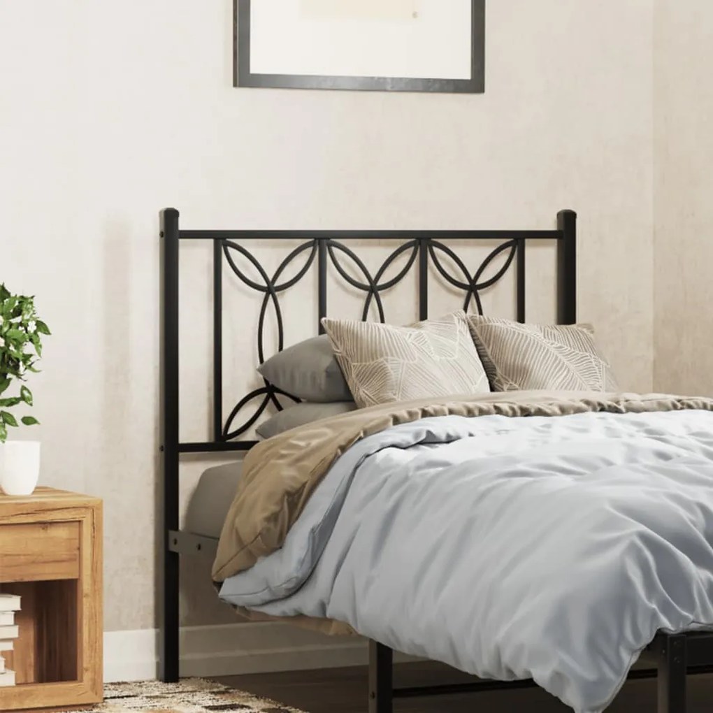 Cabeceira de cama 90 cm metal preto