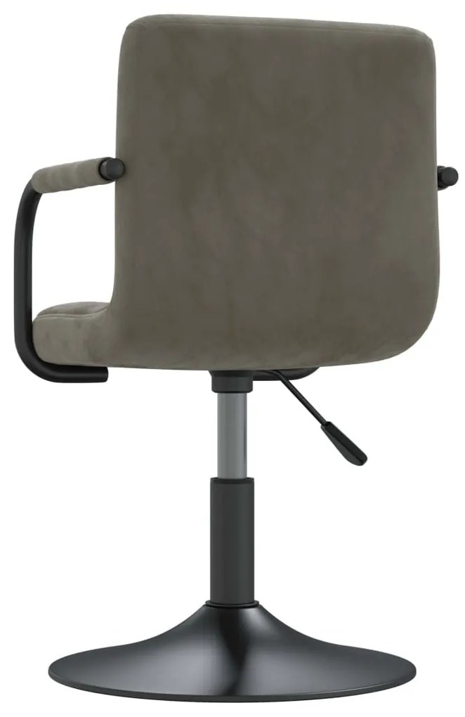 Cadeiras de jantar giratórias 2 pcs veludo cinzento-claro