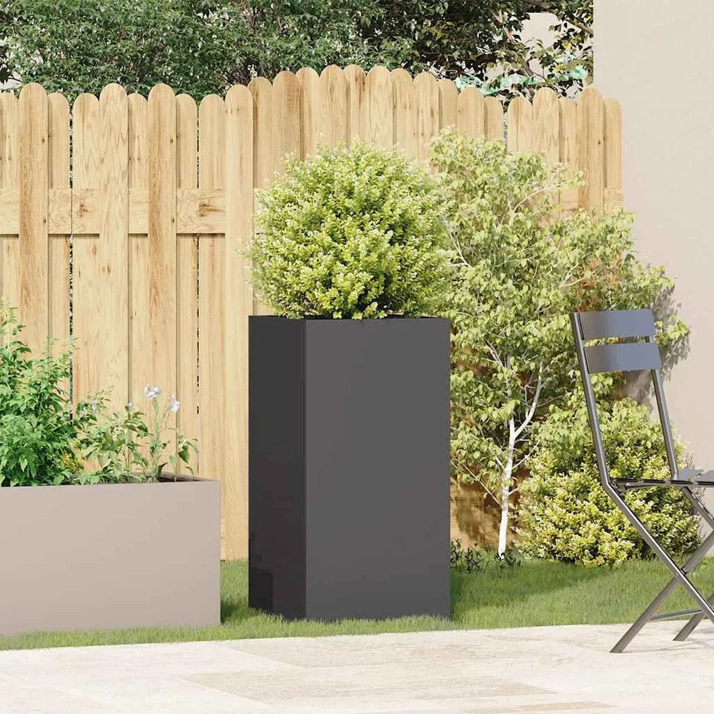 Vaso/floreira 40x40x80 cm aço laminado a frio preto