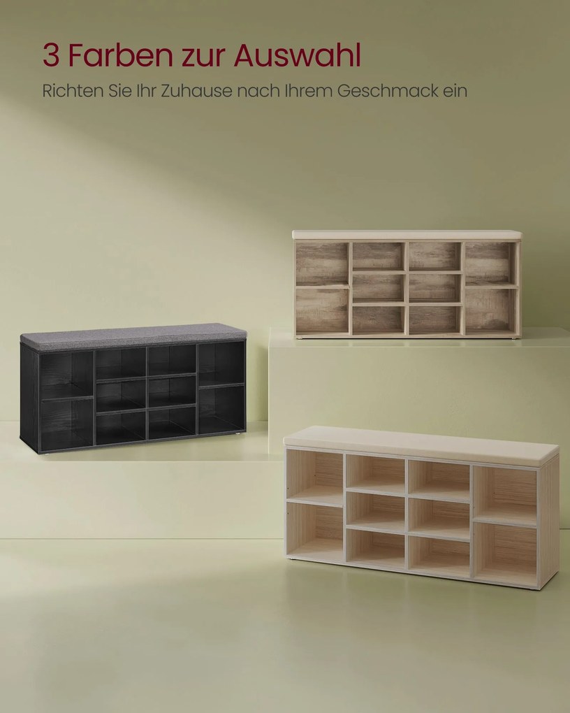 Banco Sapateira com assento 30 x 104 x 48 cm preto