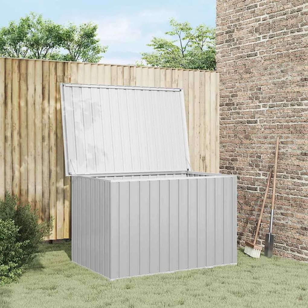 Caixa de arrumação para jardim 149x99x93 cm cinzento