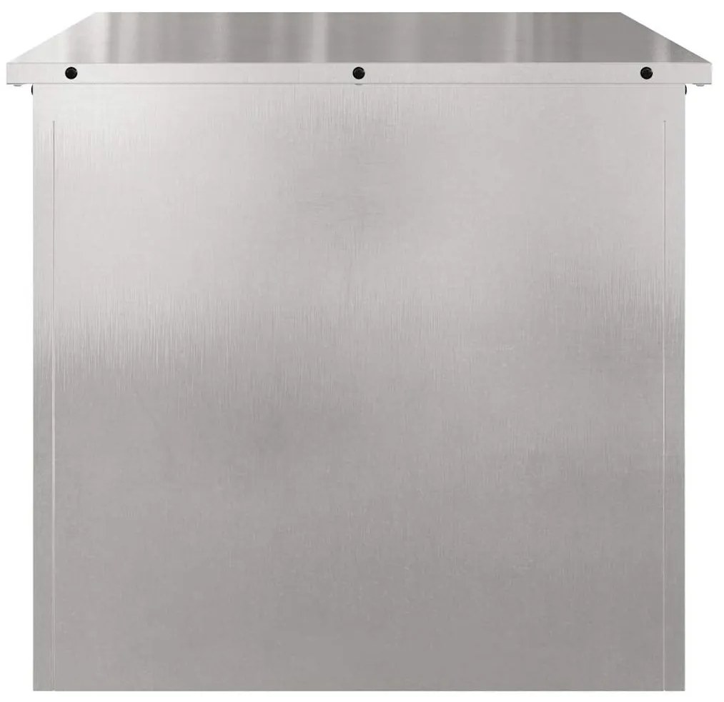 Caixa de Armazenamento Externa - Prateada - 55 x 50,5 x 50 cm - Aço In