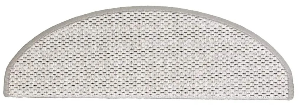 Tapetes escada adesivos aspeto sisal 15pcs 65x21x4 cm platinado