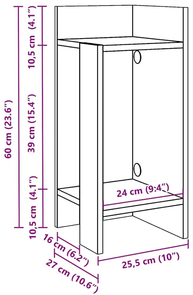 Mesas laterais 2pcs c/ prateleira 110x50x103cm cinzento cimento