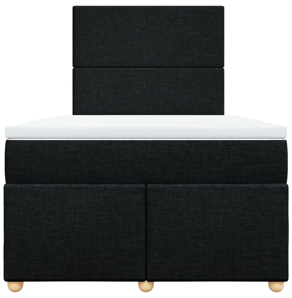 Cama com molas/colchão 120x200 cm tecido preto