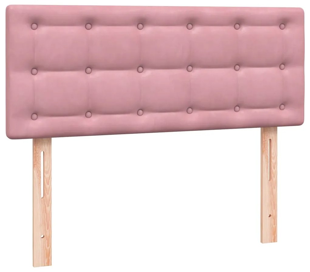 Cama com molas/colchão 120x220 cm veludo rosa