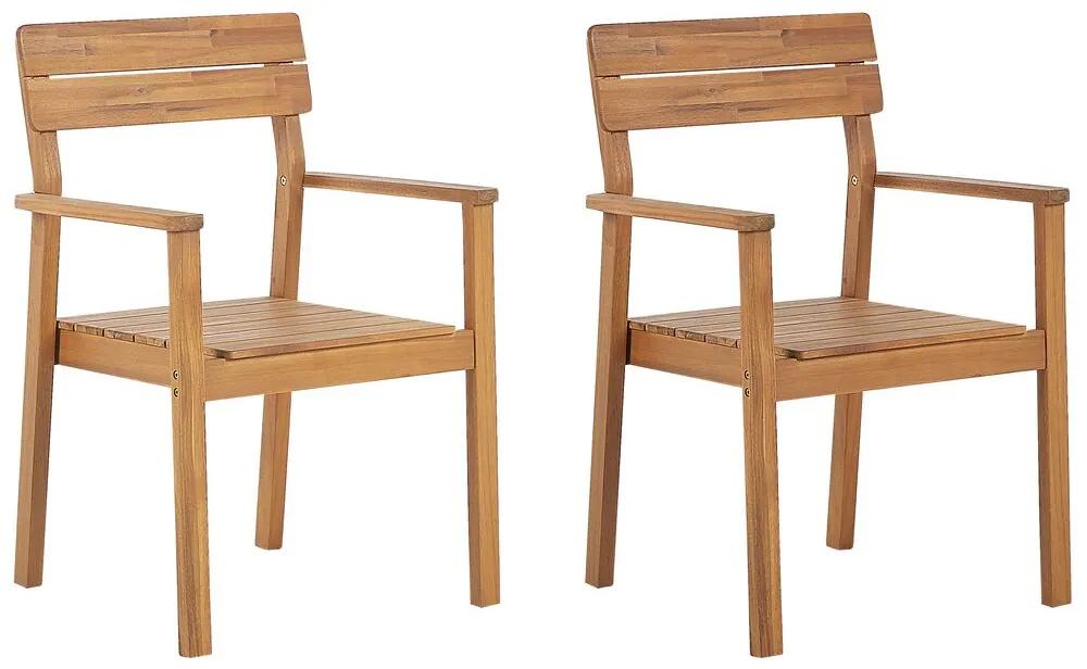 Conjunto de 2 cadeiras em madeira de acácia clara FORNELLI Beliani