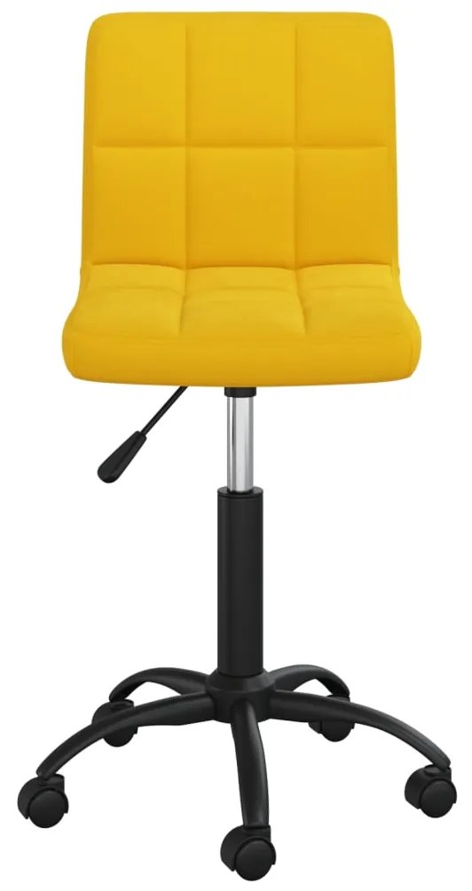 Cadeira de jantar giratória veludo amarelo mostarda