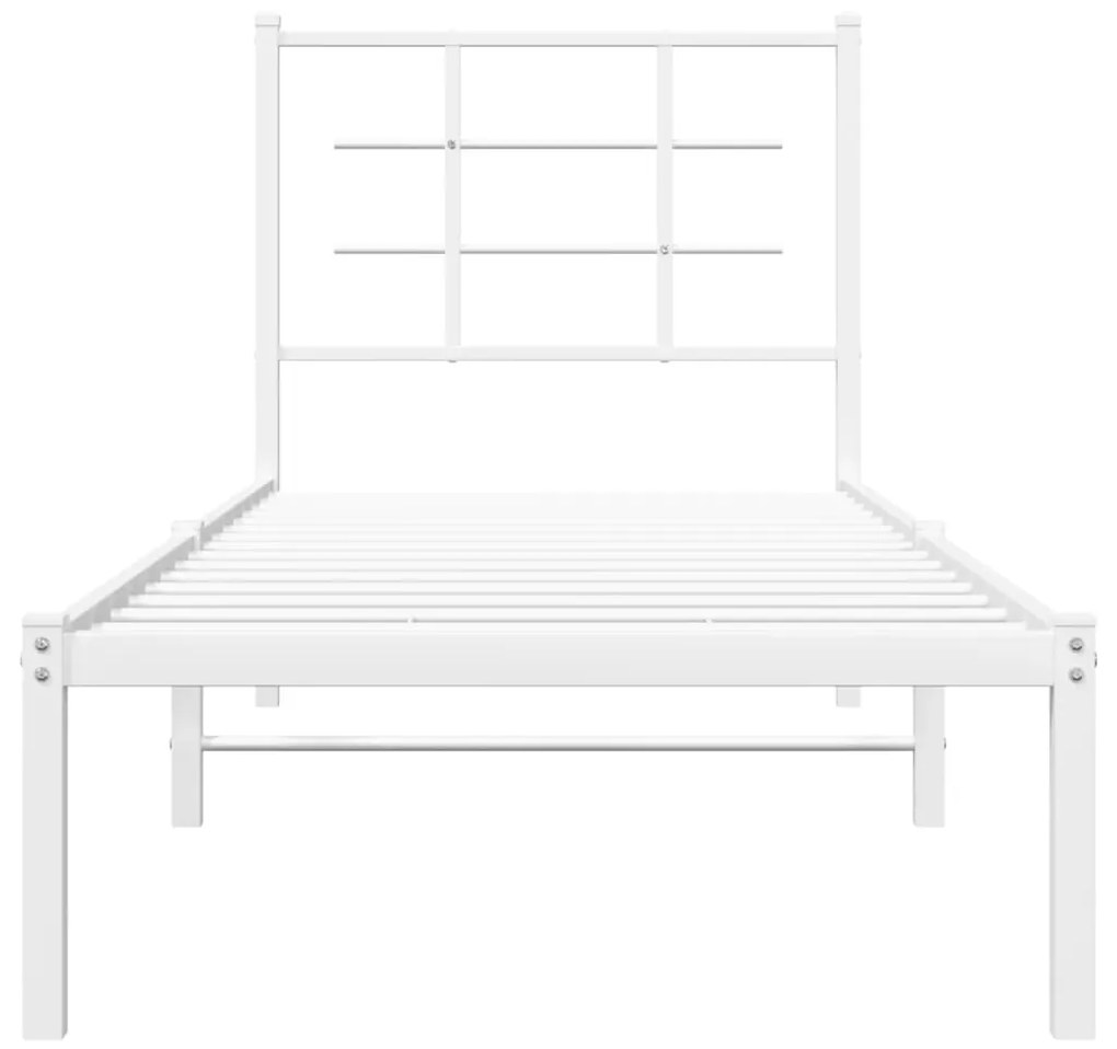 Estrutura de cama com cabeceira 80x200 cm metal branco