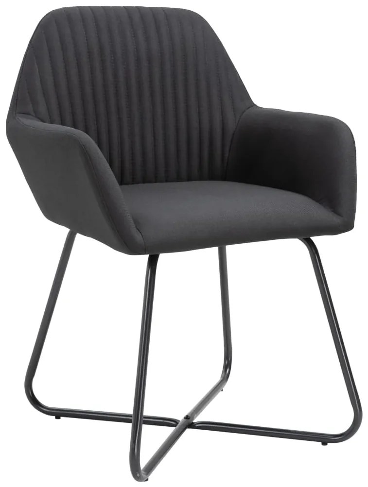 Cadeiras de jantar 2 pcs tecido preto