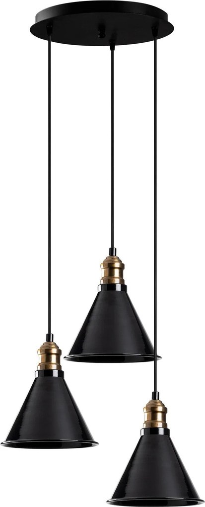 Candeeiro de Teto Berceste – Preto – Diâmetro 40 cm x Altura 117 cm