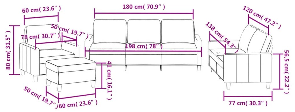 4 pcs conjunto sofás c/ almofadões couro artif. vermelho tinto