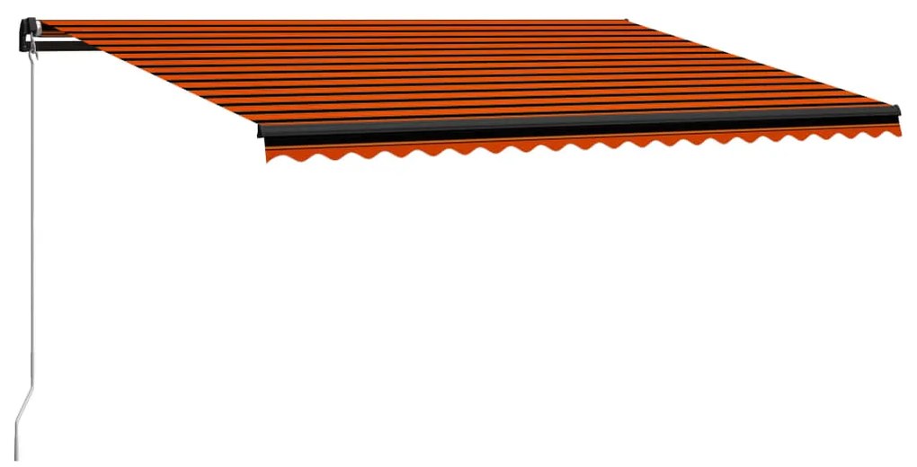 vidaXL Toldo retrátil manual 500x300 cm laranja e castanho