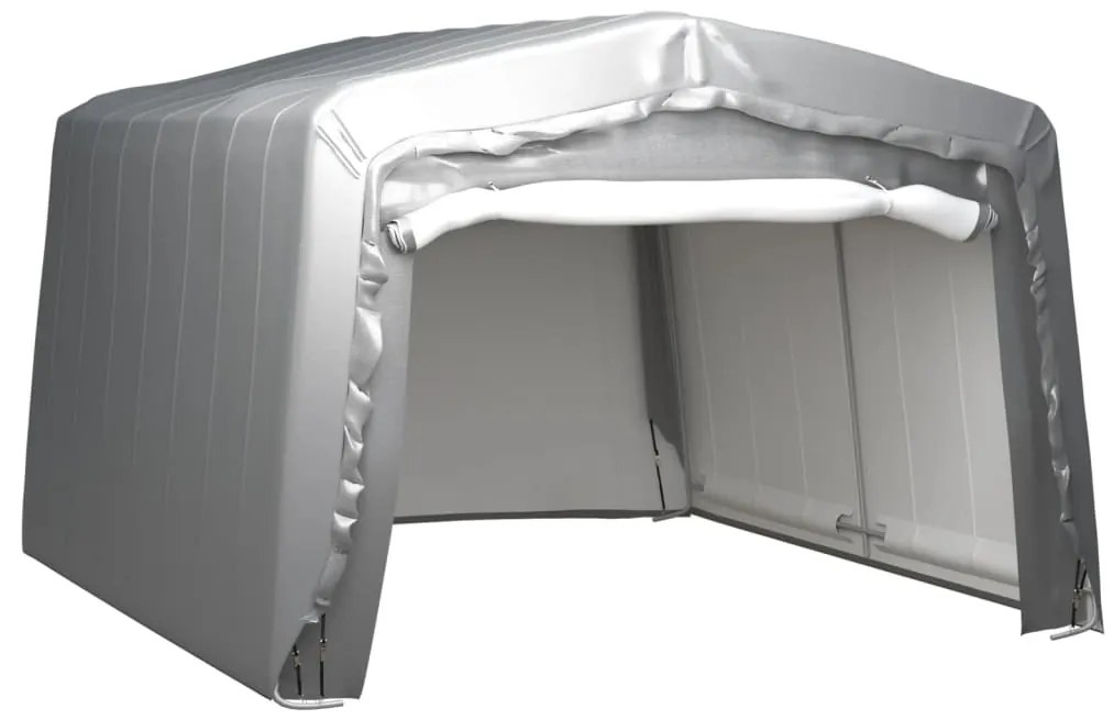 Tenda de armazenamento 370x370 cm aço cinzento
