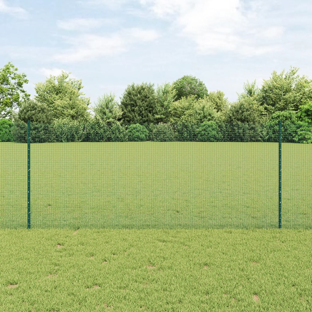 vidaXL Conjunto de Cerca de Jardim Conjunto de 2 Verde Metal 10 x 1 m