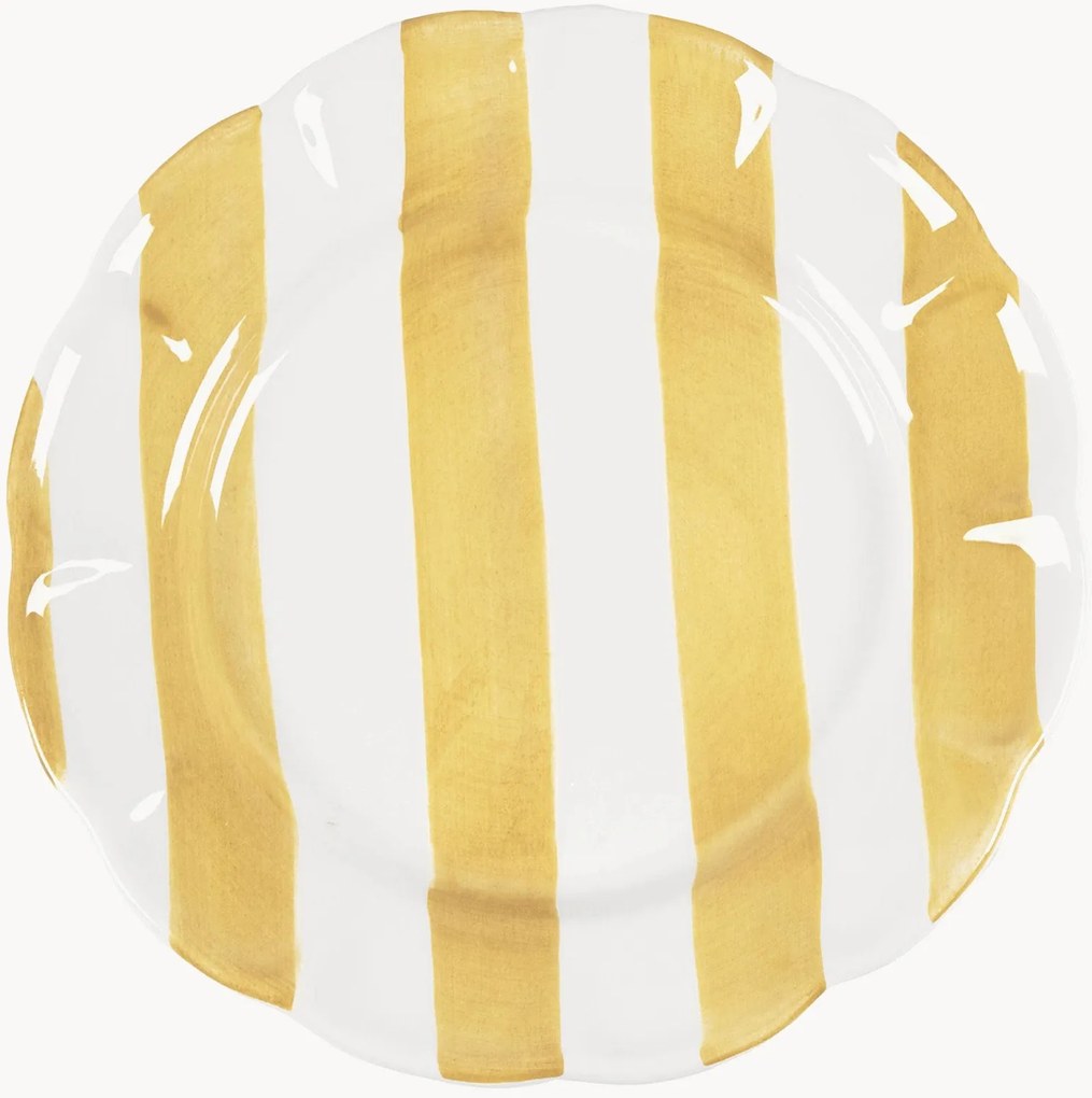 Prato de jantar pintado à mão Stripe