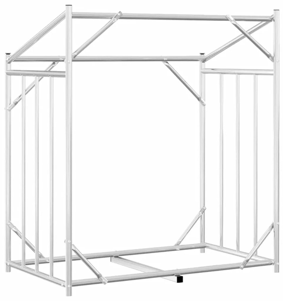 Rack de lenha com tampa de chuva 101x61x110,5cm aço galvanizado