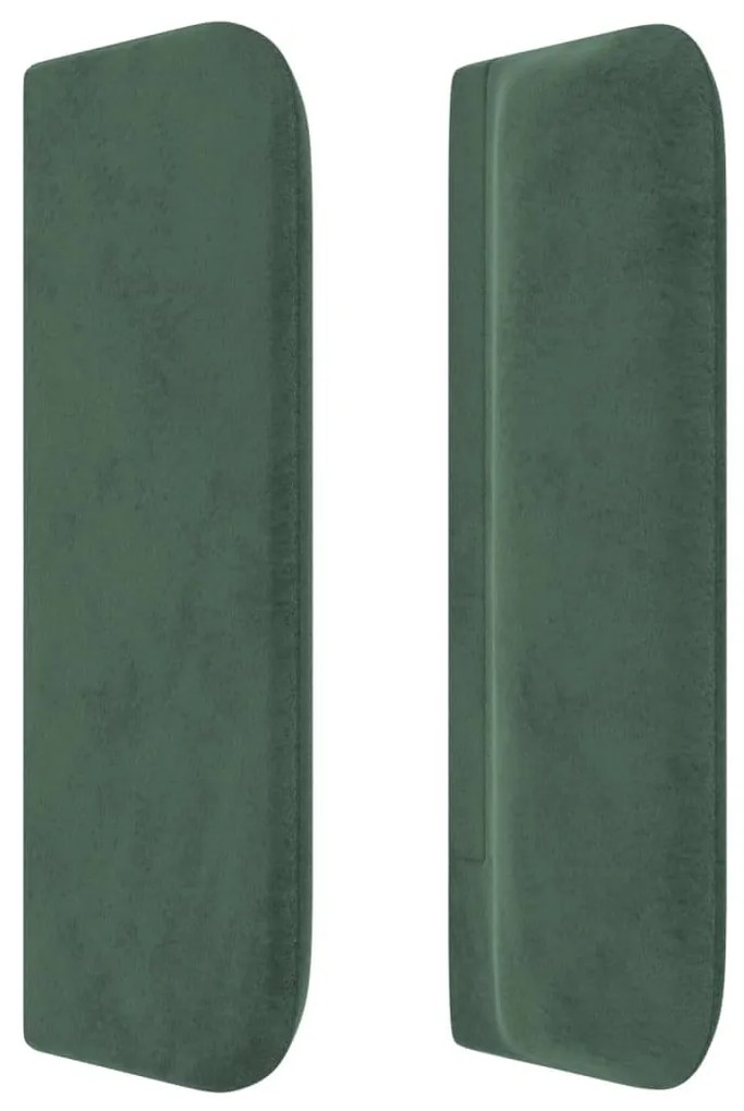 Cabeceira de cama c/ abas veludo 103x16x78/88cm verde-escuro