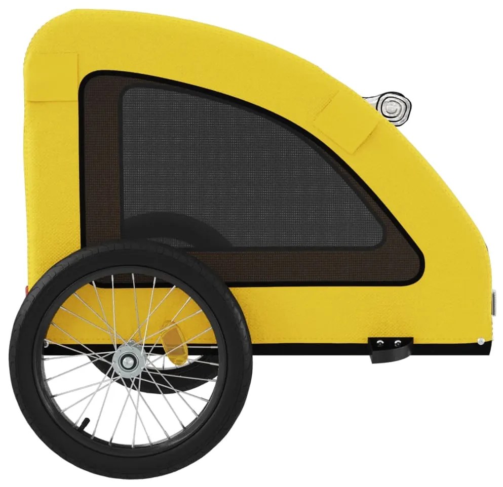 Reboque bicicleta p/ animais tecido oxford/ferro amarelo