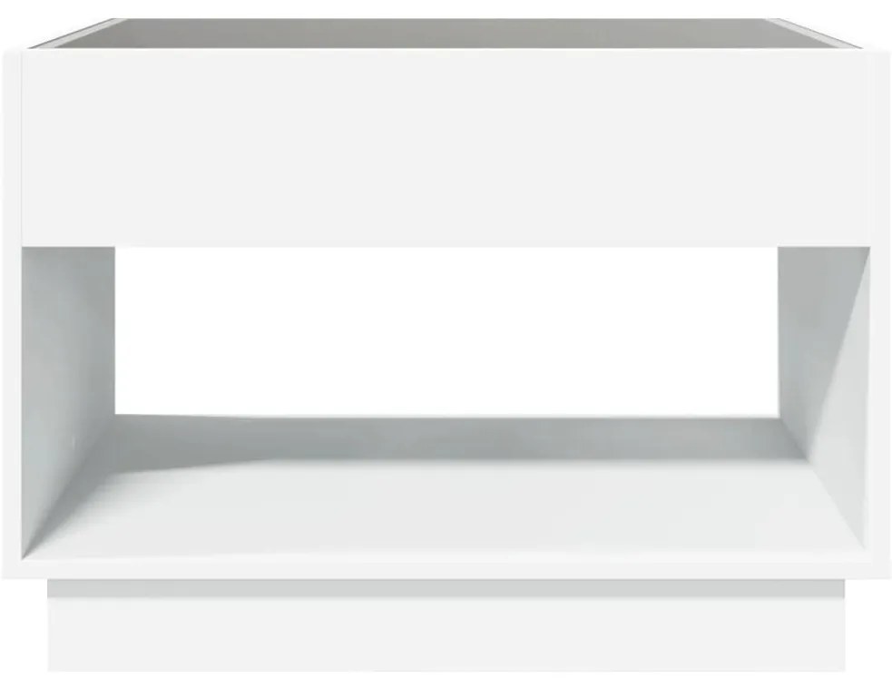 Mesa de centro luzes LED Infinity 70x50x50 cm branco