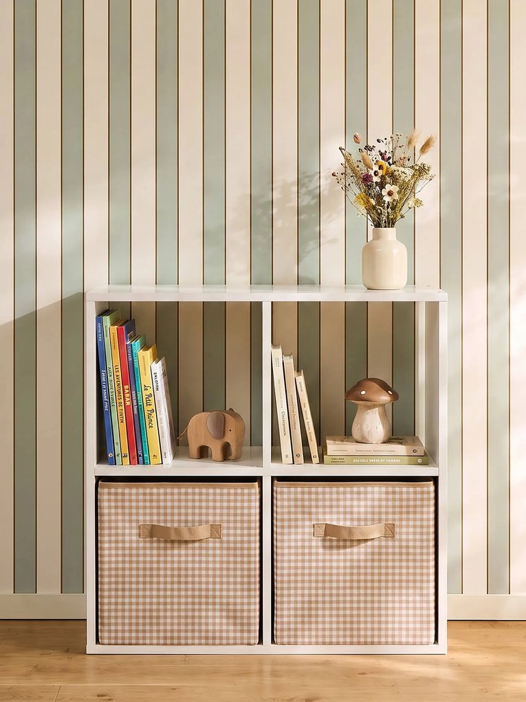 Móvel de arrumação Montessori, com 4 compartimentos branco
