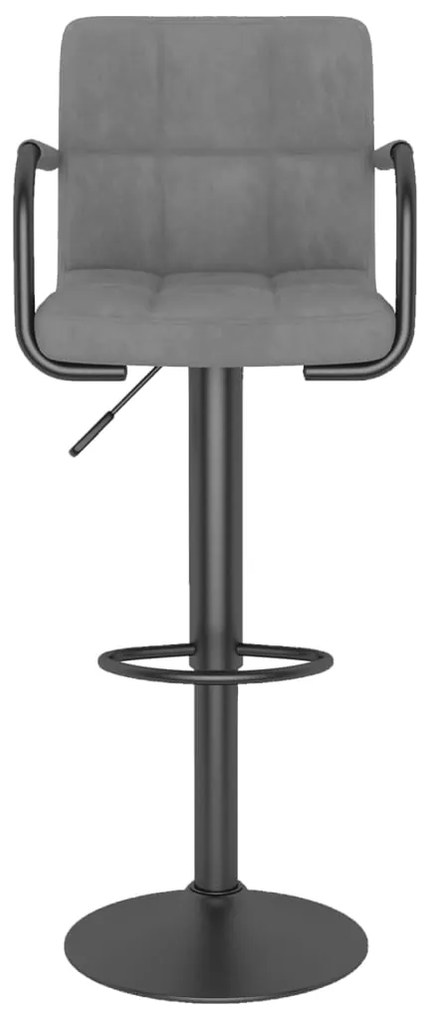 Bancos de bar 2 pcs veludo cinzento-claro