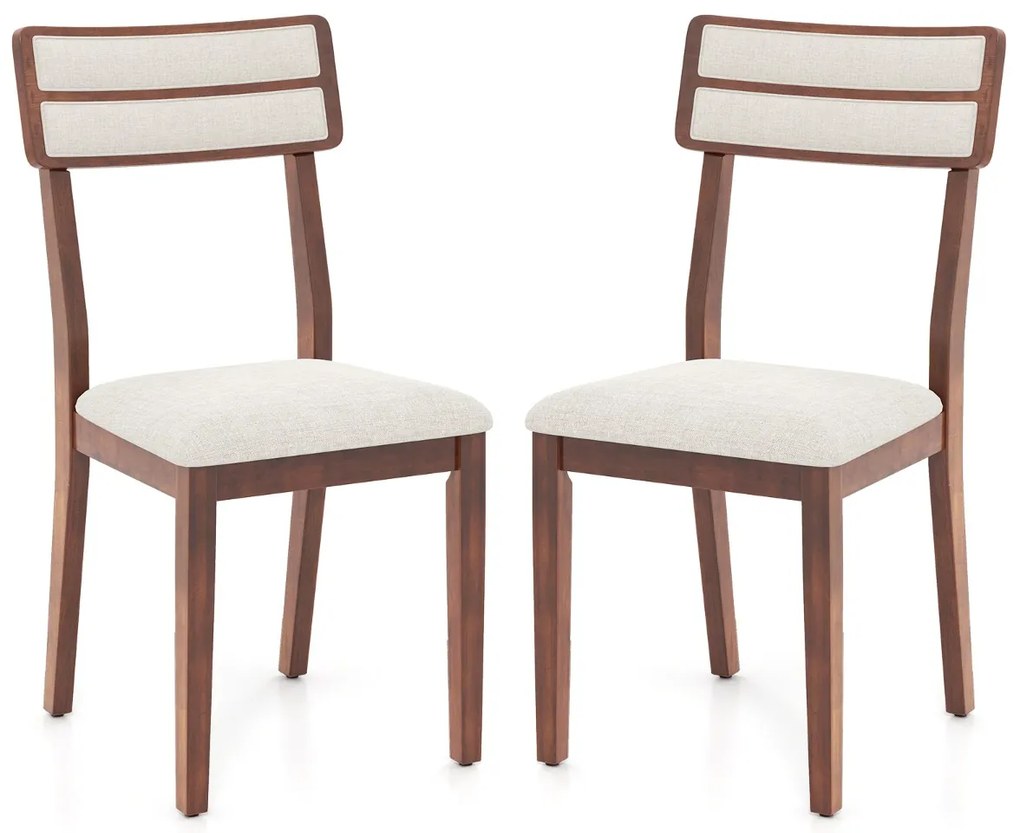 Conjunto de 2 cadeiras de jantar Sherpa com pernas de madeira de borracha - nogueira