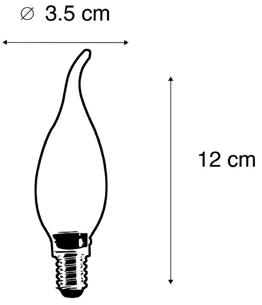 Conjunto de 5 Lâmpada de vela com ponta de filamento LED regulável E14 240 V 3 W 250 lm