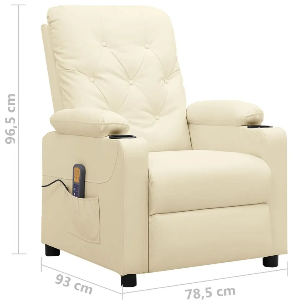 Cadeira de massagens couro artificial cor creme