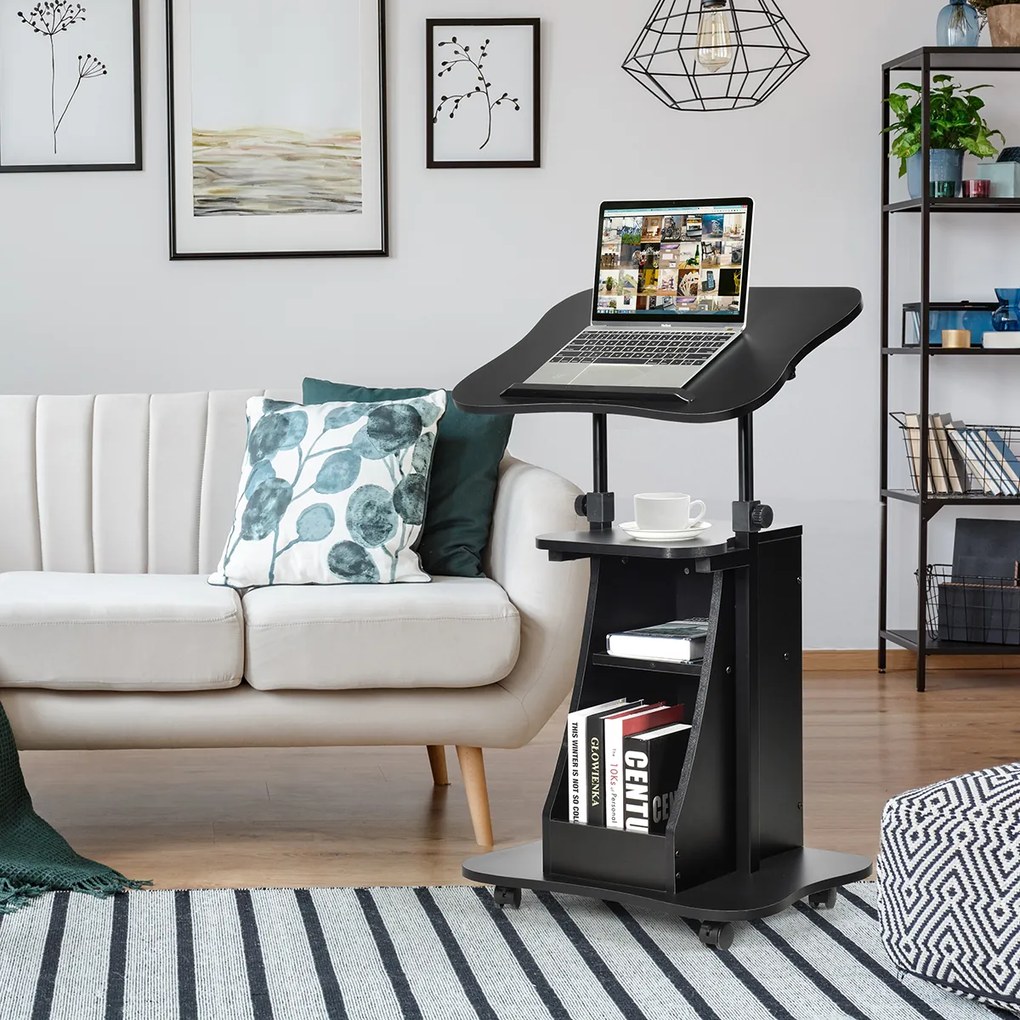 Mesa de computador de 120 cm com armário de 5 cubos e 2 gavetas - branca