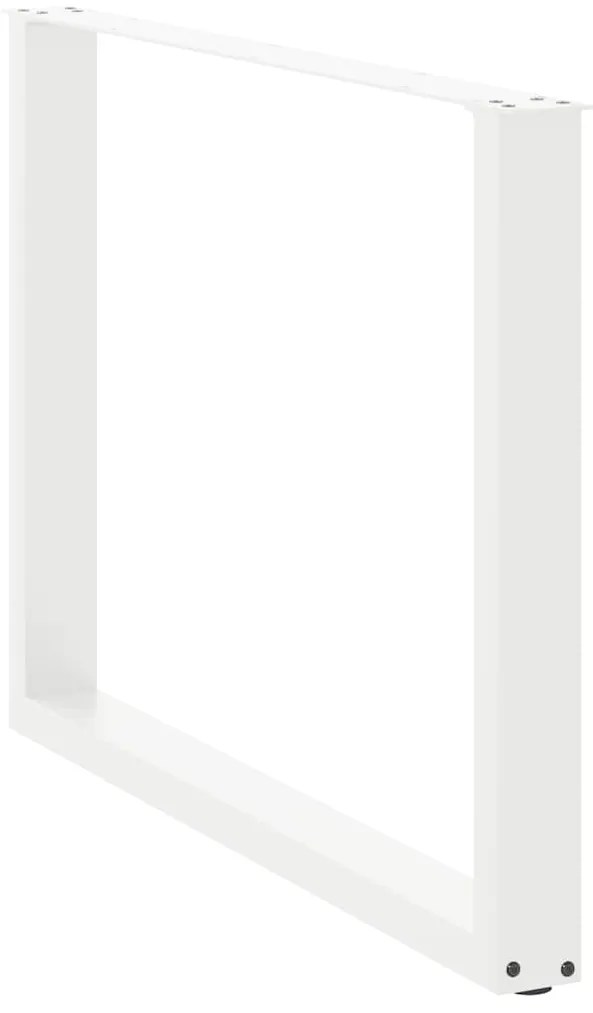 Pés de mesa de jantar em forma de U, 2 peças, branco, 100x (72-73) cm,