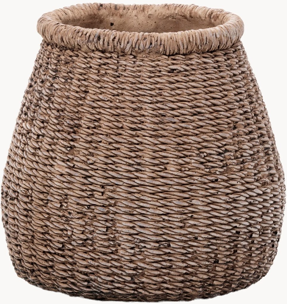 Vaso em betão artesanal Faux-Puff, Alt 17 cm