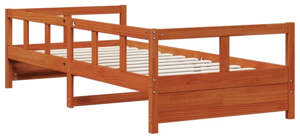 Sofá-cama 90x190 cm madeira de pinho maciça castanho cera