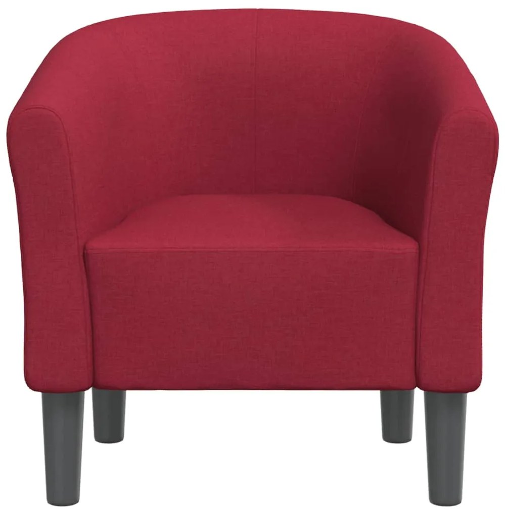 Poltrona tecido vermelho tinto