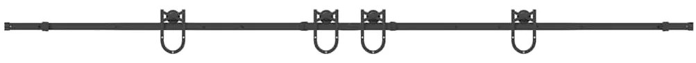 Kit de ferragens para porta deslizante 366 cm aço preto