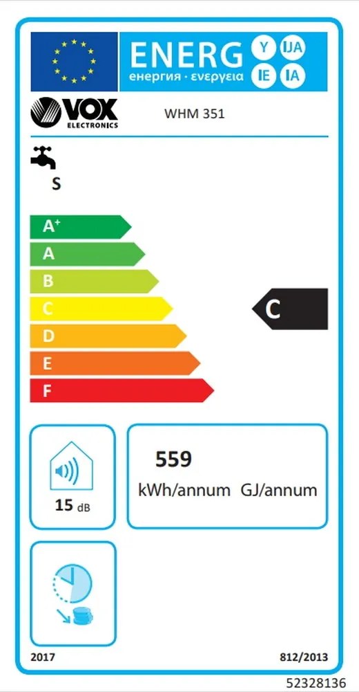 Termoacumulador VOX WHM351 (35L, 1500W, 43x48cm)