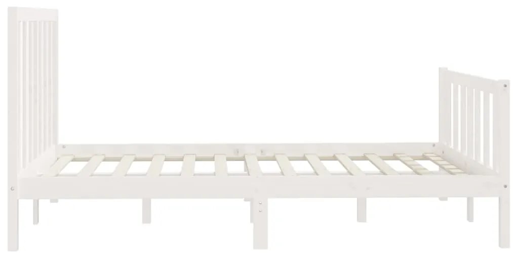 Estrutura de cama 120x200 cm madeira maciça branco